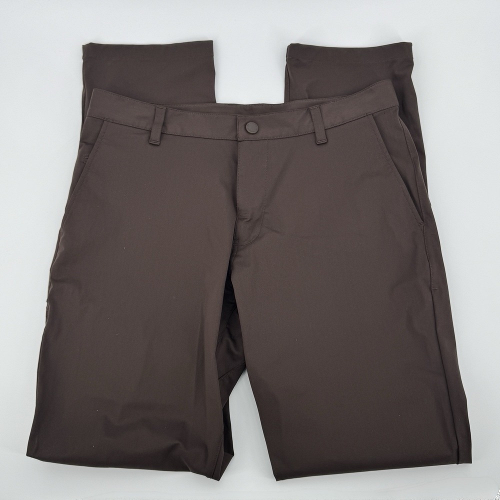 RHONE Commuter Pants Mens 33 Brown Slim Fit Performance Stretch Travel Golf Work